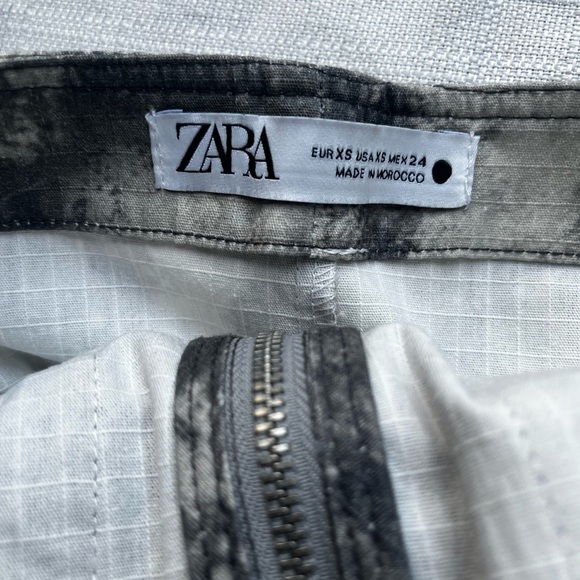 Zara Camo Strapless Zipfront Dress With Zippered Pocketd Small - Picture 8 of 11